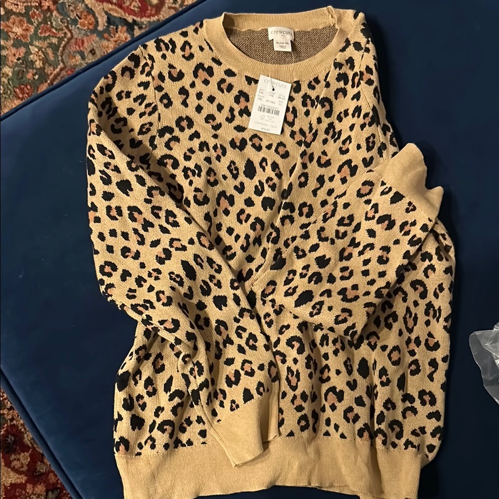 Leopard Print Sweater - Tan and Black